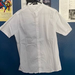 SHEIN Collarless Button-up